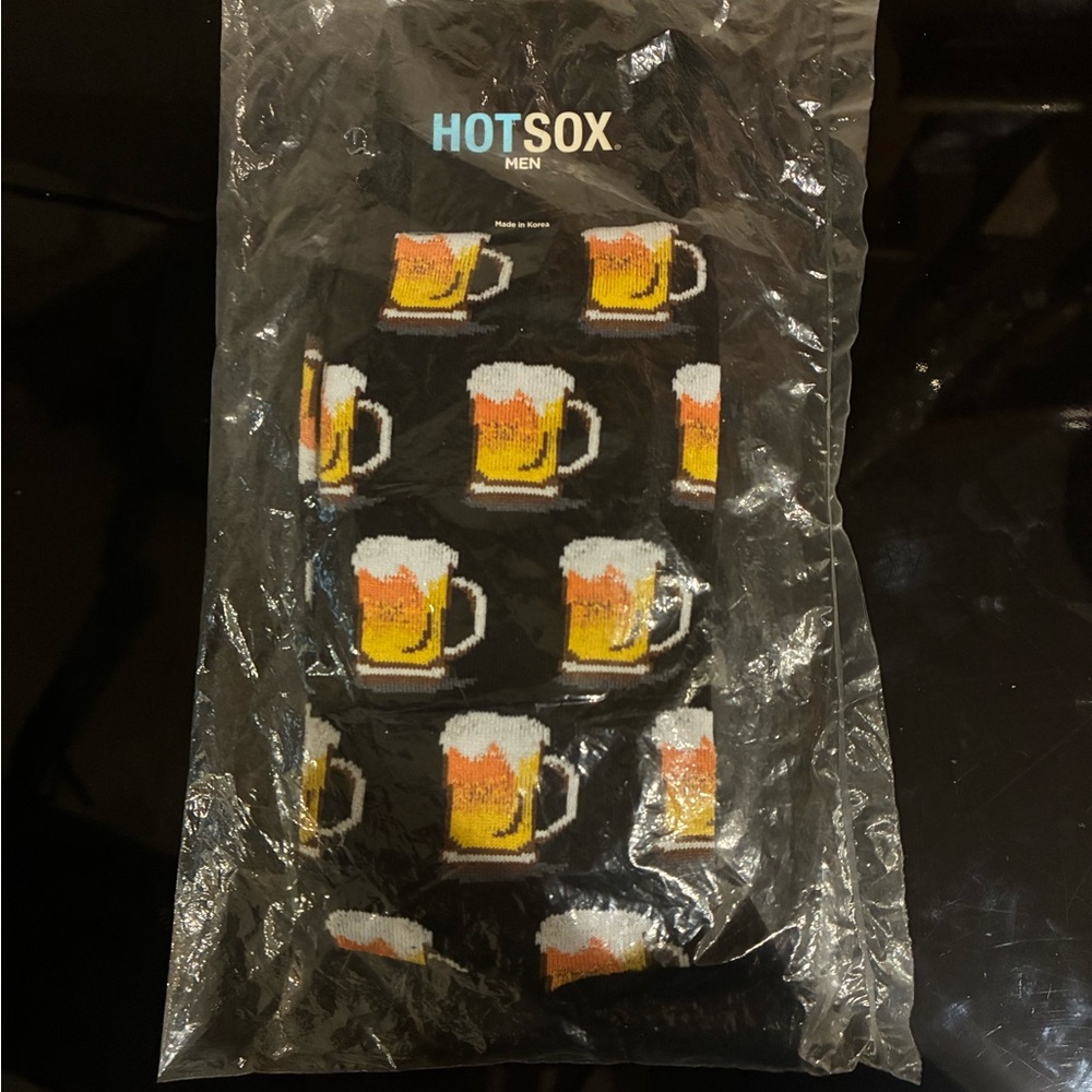 HOT SOX Men's Black Beer Mug Comfortable Socks